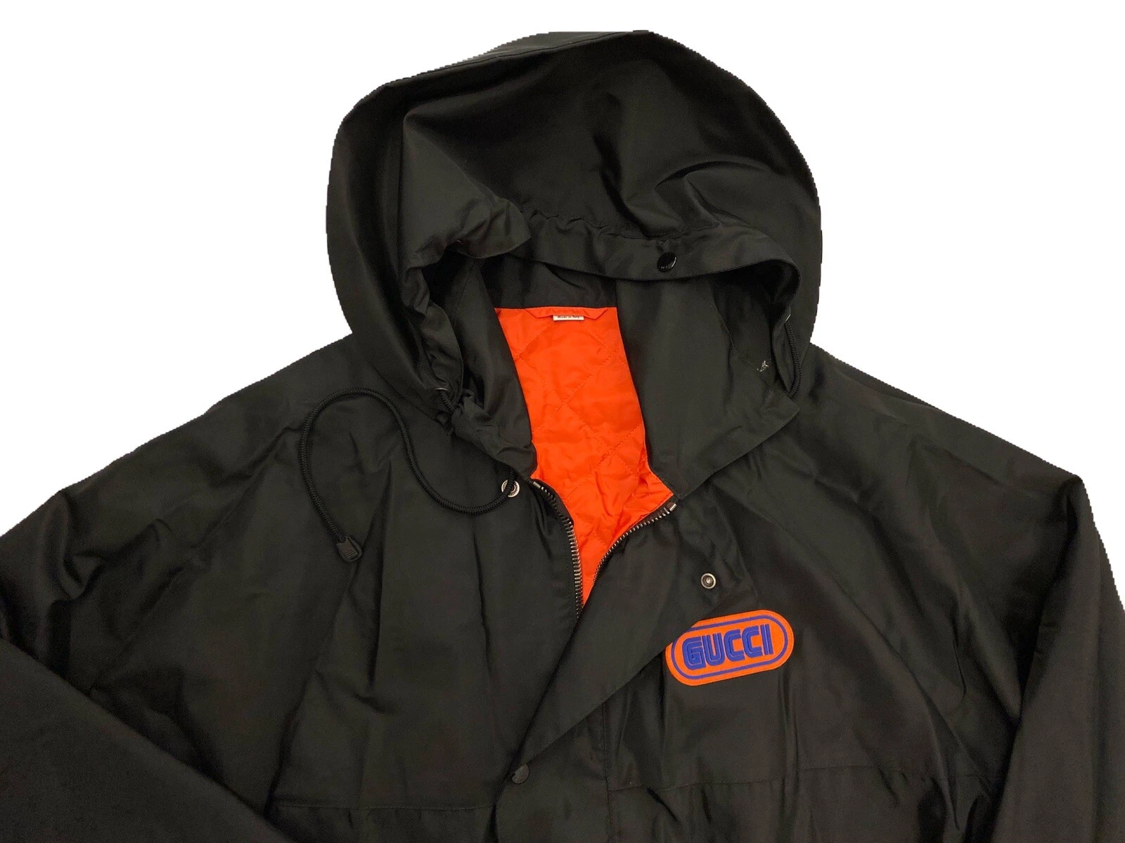 Cappotto nero impermeabile con cappuccio Gucci $3.000 taglia US XXXL EU 56 Made in Italy
