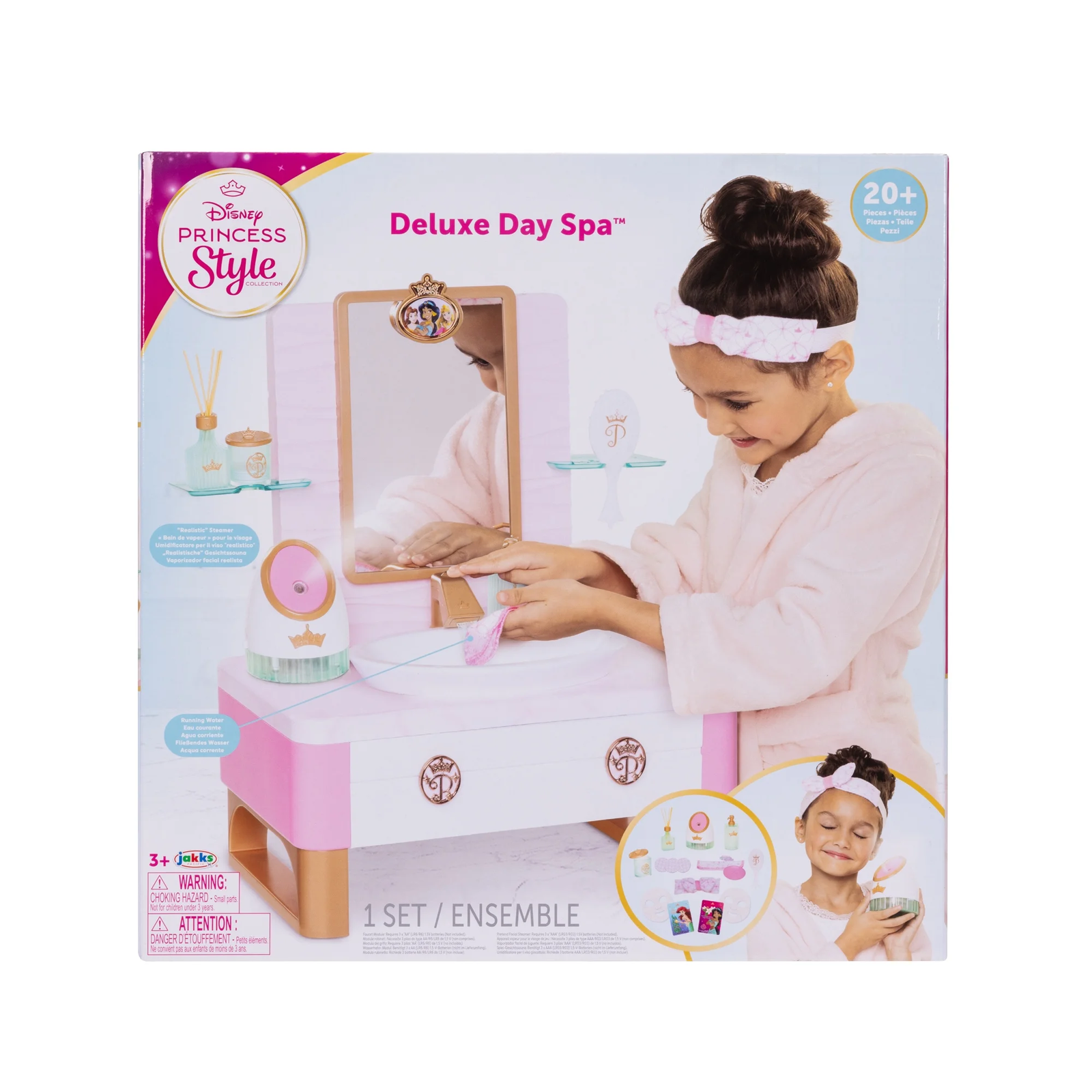 Disney Princess Deluxe Day Spa Set with 20 Pretend Play Accessories for Kids