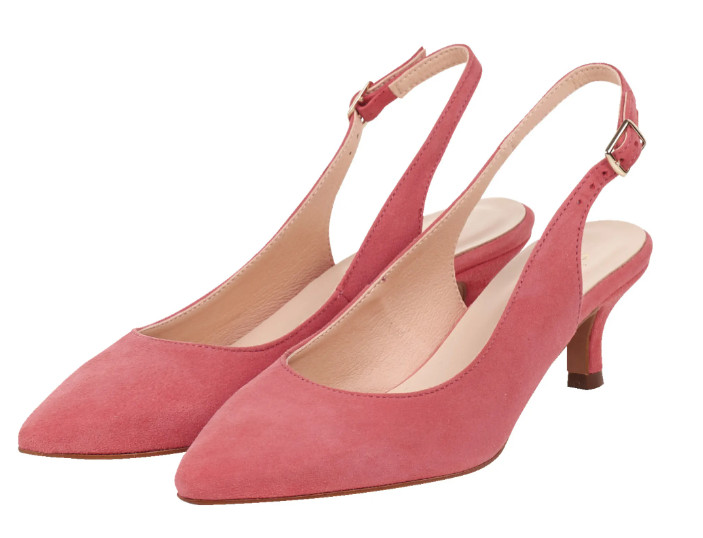 Zapato de mujer SIENNA zapatos de salón de cuero coral tacón de centavo talla 39 NUEVO A203