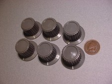 HEATHKIT 6-PIECES GRAY CONTROL KNOB LOT (FOR AMPEX DYNACO SCA-35 &MORE!)