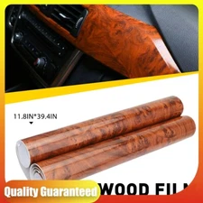 Car Brown Wood Grain Vinyl Wrap Film DIY Wrap Sheet Roll Film Sticker Decal