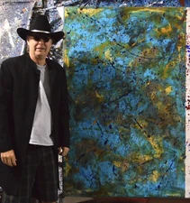 62”x40” Pollock/Richter style canvas painting Acrylic,Abstract, Modern,X Large