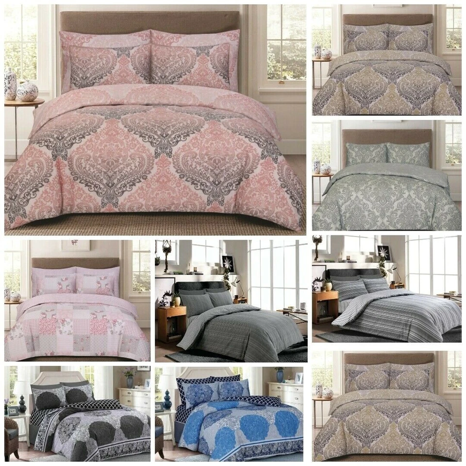 Juego de ropa de cama 3 piezas funda nórdica/colcha súper suave impresa con funda de almohada todos los tamaños Foto 3 de 3