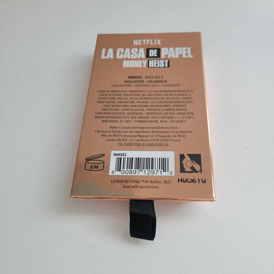 NYX Money Heist La Casa De Papel ROSE GOLD Bar Limited Edition Highlighter NEW - Image 4 of 4