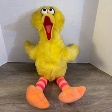 Vintage 1986 Sesame Street Talking Big Bird Plush Pull-String Stuffed 21" READ