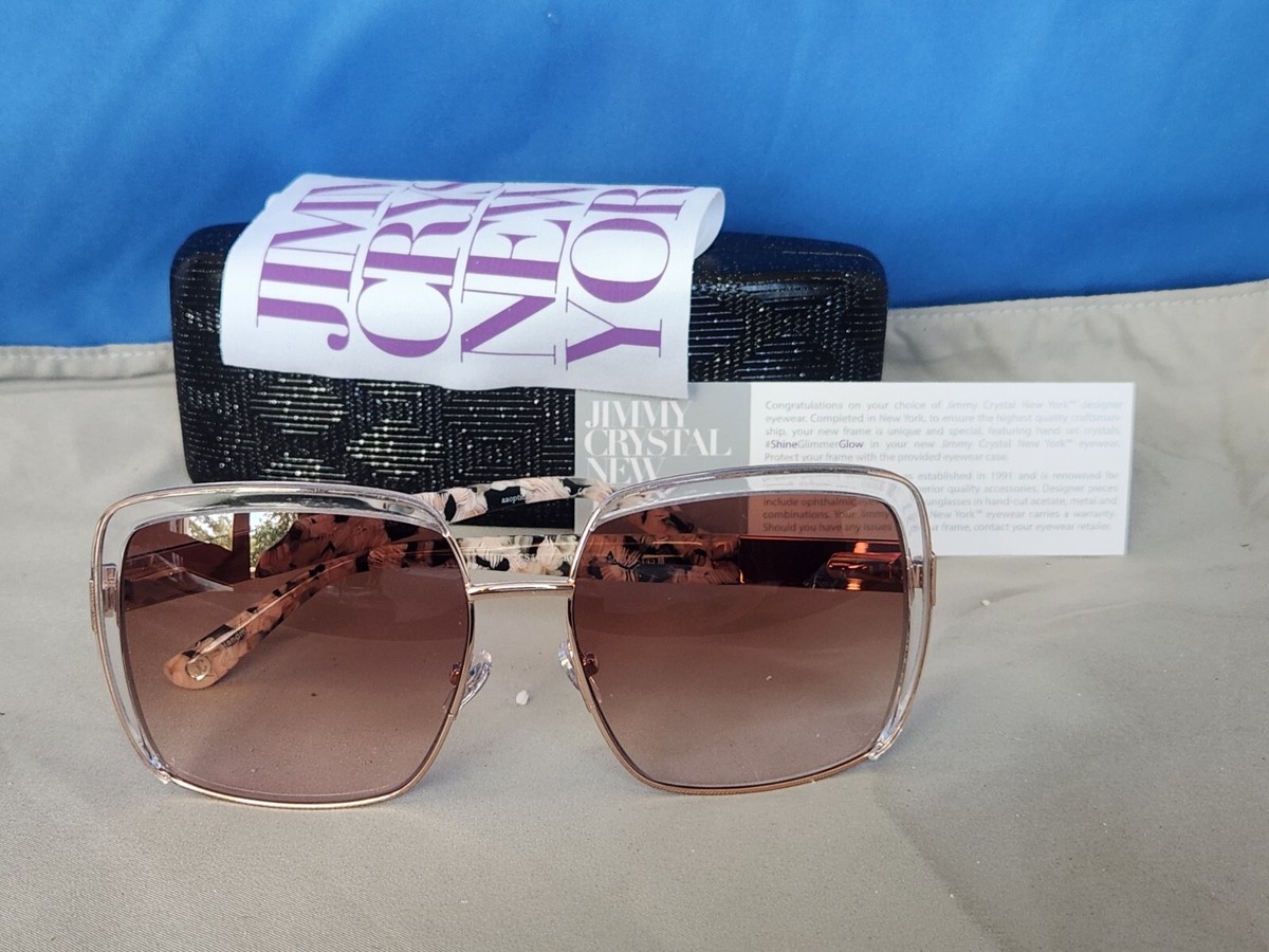 New Women's Jimmy Crystal Sunglasses JCS 444 Rose Metal 56