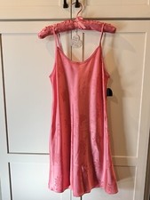 Valerie Steven's NWT Coral Silky Nightgown With Matching Hanger-Sz Medium