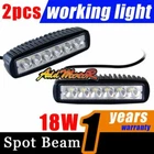 Addmotor 18W 6'' LED Work Lights Bar Spot Beam Off Road Driving Fog Lamp ATV 4WD