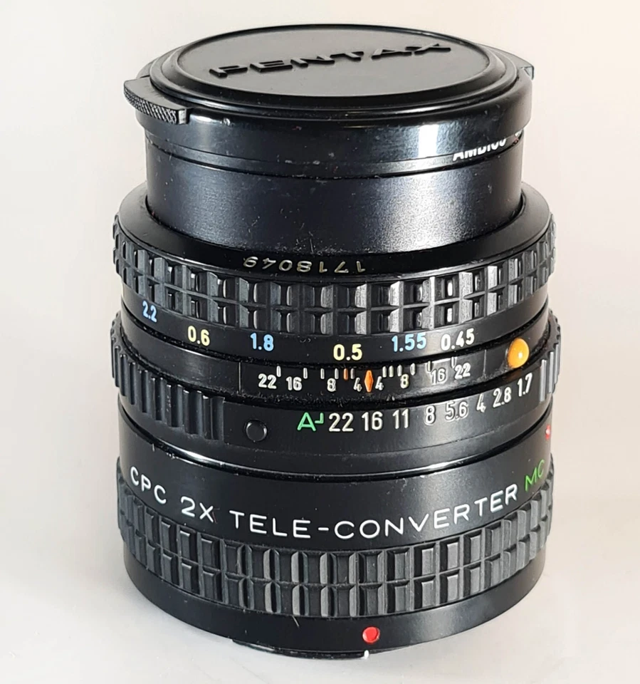 SMC Pentax-A Camera Lens 1:1.7 50mm, cpc 2X Tele Convertor smc Pentax 50mm - Image 2 of 4