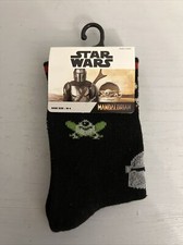 STAR WARS MANDALORIAN CREW SOCKS TODDLER SIZE 10-4 BRAND NEW