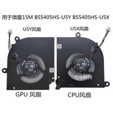 For MSI Stealth 15M Laptop CPU GPU Cooling Fan BS5405HS-U5Y BS5405HS-U5X