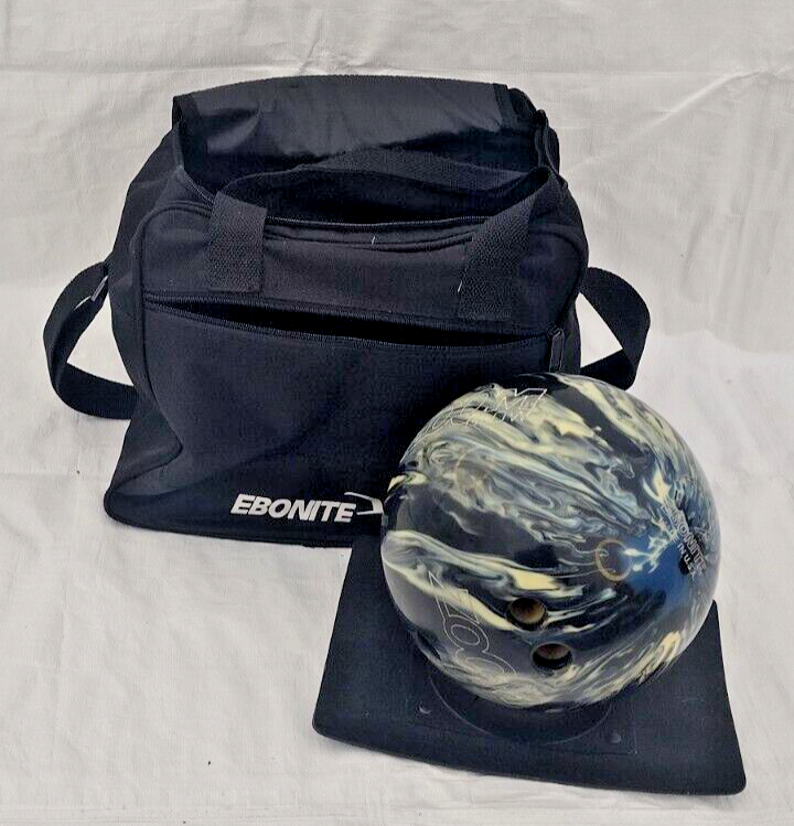 Vintage Ebonite Zoom Glow USED 8 lb Bowling Ball Purple Turquoise Youth