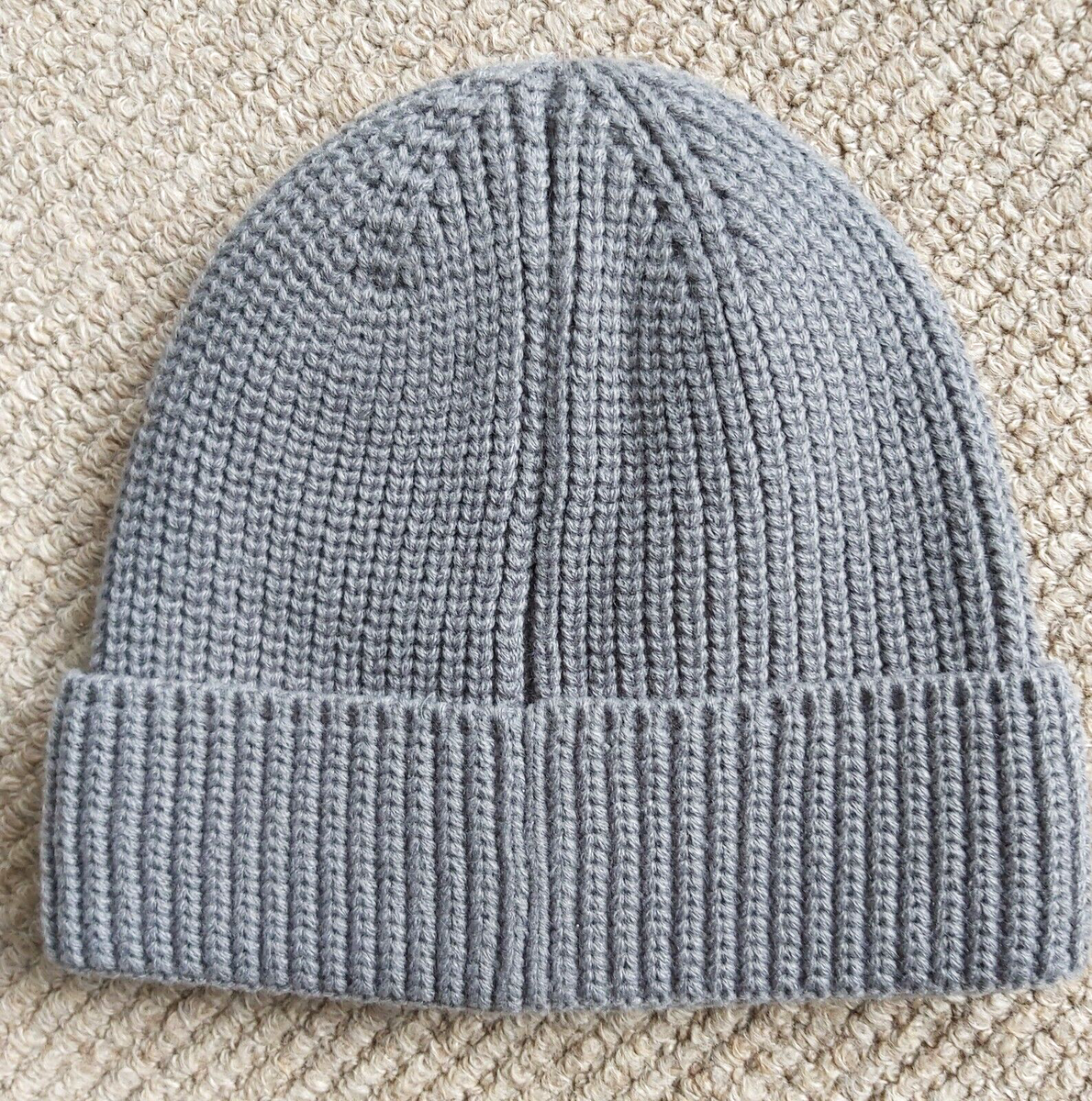 New ZAVETTI CANADA Grey Cuff BEANIE Hat Toque Knitted Adult OSFA