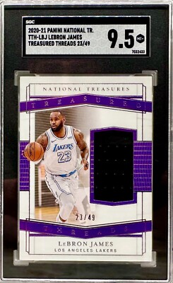 JERSEY # MATCH! 2020-21  National Treasures Lebron James 23/49! SGC 9.5 (1/1)!