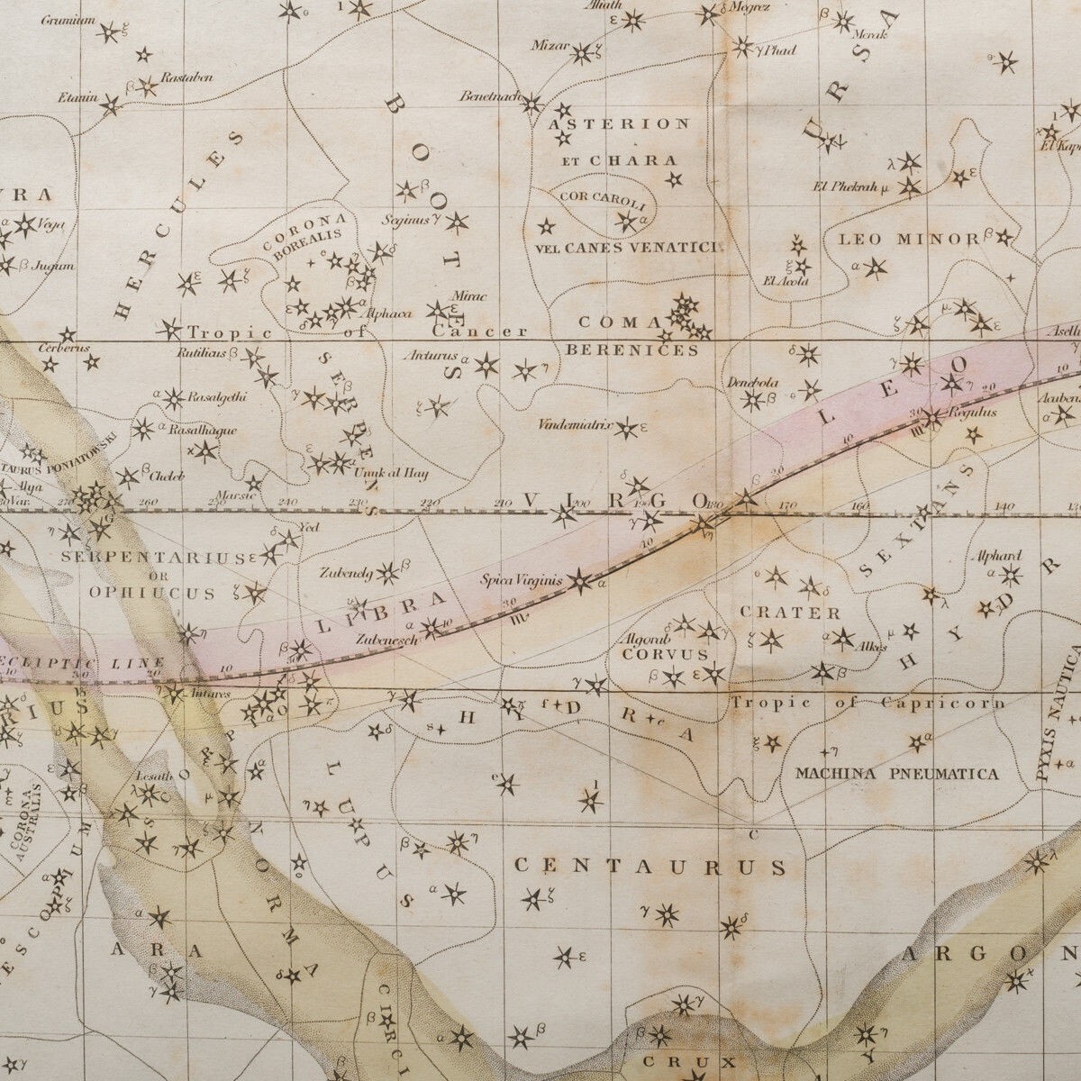 Antique 1835 Burritt / Huntington A Celestial Planisphere or Antique 1835 Burritt / Huntington A Celestial Planisphere or