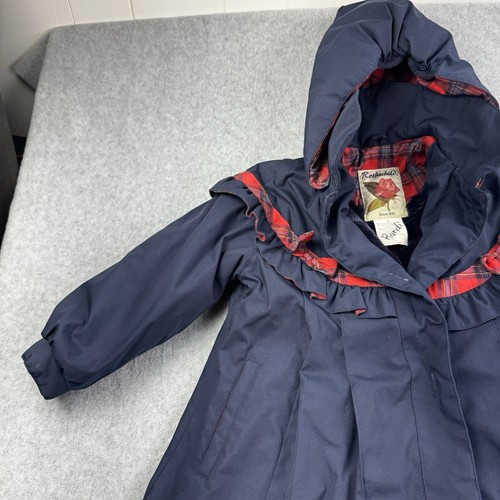 Vintage Rothschild Coat Girls 5 Pleated Cape Navy Blue Classic Lined Traditional - Picture 3 of 18