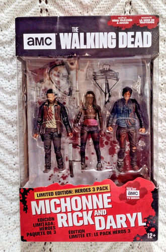 AMC The Walking Dead Heroes 3 Pack Figures Limited Edition Mcfarlane 2017 NIB