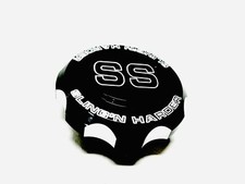 BLACK CONTRAST CUT "SS SLING'N HARDER" BILLET GAS CAP 15-19 POLARIS SLINGSHOT