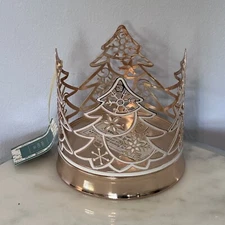 New Christmas tree candle holder north spruce lane rose gold  and white