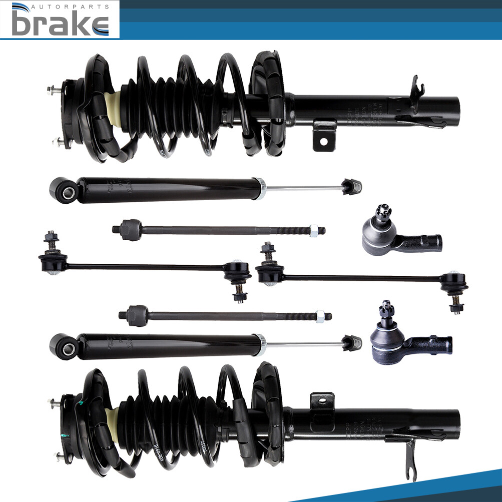 10pc Suspension Kit for 00-05 Ford Focus - Struts, Springs, Tie Rods, Sway Bar Links
