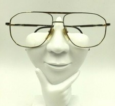 Vintage Viva 638 Brown Gold Metal Pilot Sunglasses Eyeglasses Frames Japan