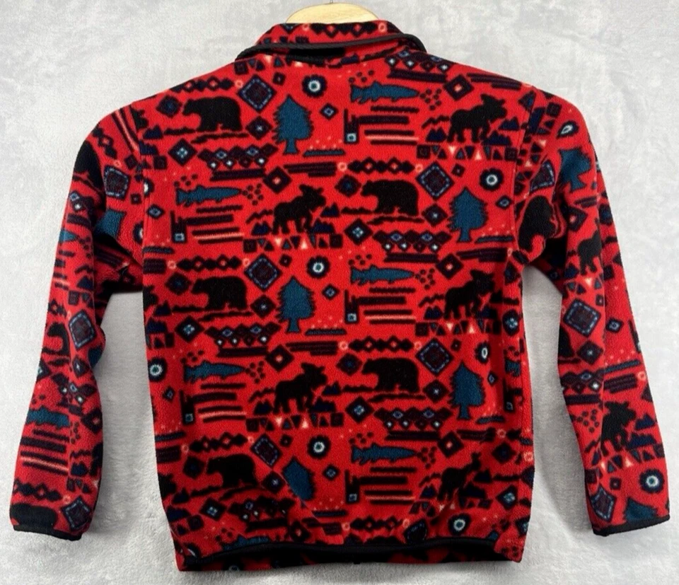 Chaqueta De Colección LL Bean Red Moose Bear Fish Polar Cremallera Completa SIN ETIQUETA DE TALLA LEER Foto 2 de 4