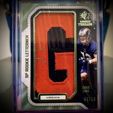 2008 SP Rookie Threads Chris Long Lettermen Patch Auto Gold /16 SSP Rare *READ*