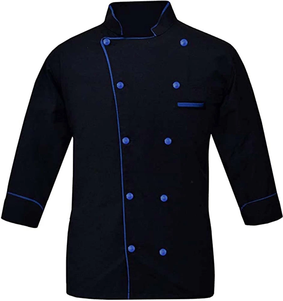 Chef Works Coat Poly Cotton Double Breasted Jacket Multi-Colored Kitchen Uniform - Image 2 of 4