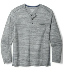 Tommy Bahama Men's Grey Heather Coastal Canyon Heathered Henley T-Shirt