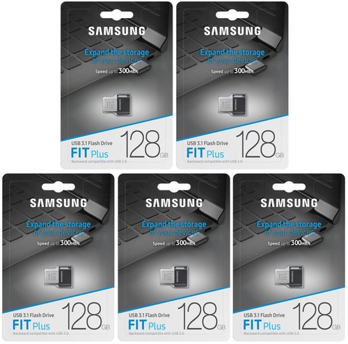 5 Pack Samsung FIT Plus 128GB USB 3.1 300MB/s Flash Drive 128G MUF-128AB  Retail 887276265933 | eBay