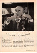 1959 King Sano "Soft Smoke" Cigarettes U.S. Diplomat John S. Young Ring Print Ad