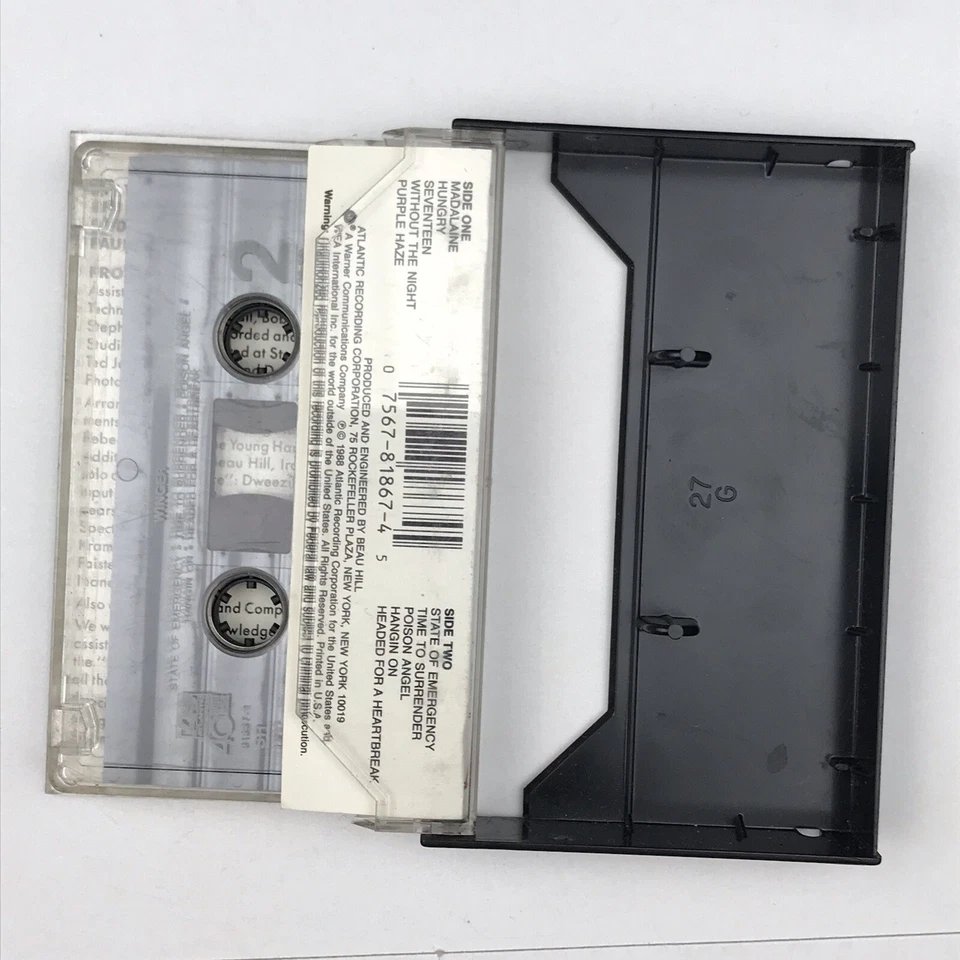 Winger Self Titled Cassette Tape Atlantic Records Vintage — 第 3/4 张图片