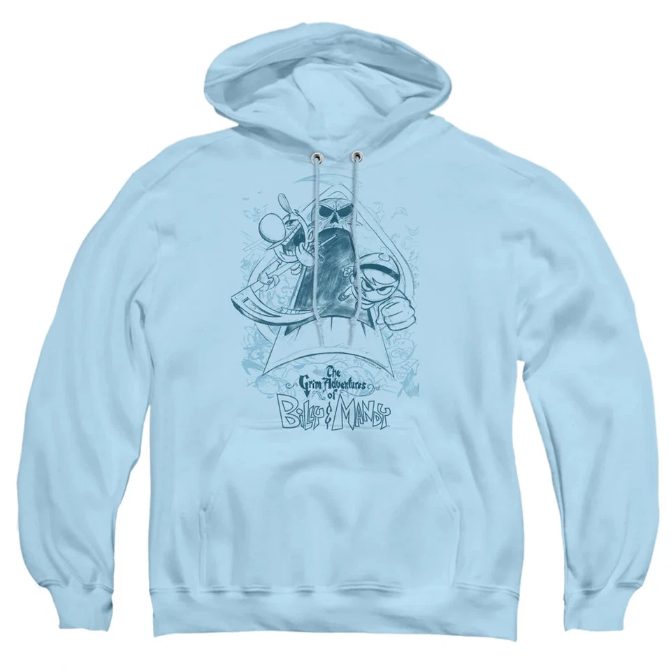 Sudadera con capucha azul claro Grim Adventures Of Billy & Mandy bocetada para hombre Foto 2 de 4