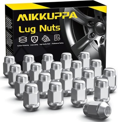MIKKUPPA M12x1.5 Lug Nuts, 20pcs Triple Layered Chrome Finish 12mmx1.5 Closed En