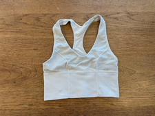 PINK Victoria's Secret Blue Glitter SMALL Seamless Longline Racerback Sport Bra