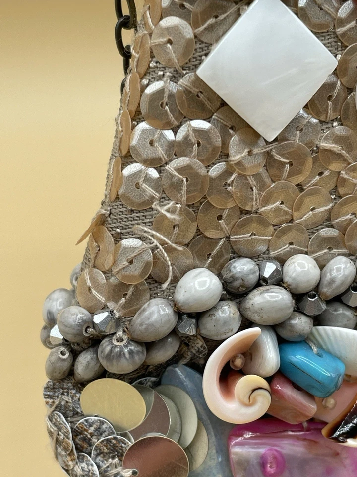 Cartera pequeña adornada MARY FRANCES PLAYA CONCHAS MARINAS LEER Foto 4 de 4