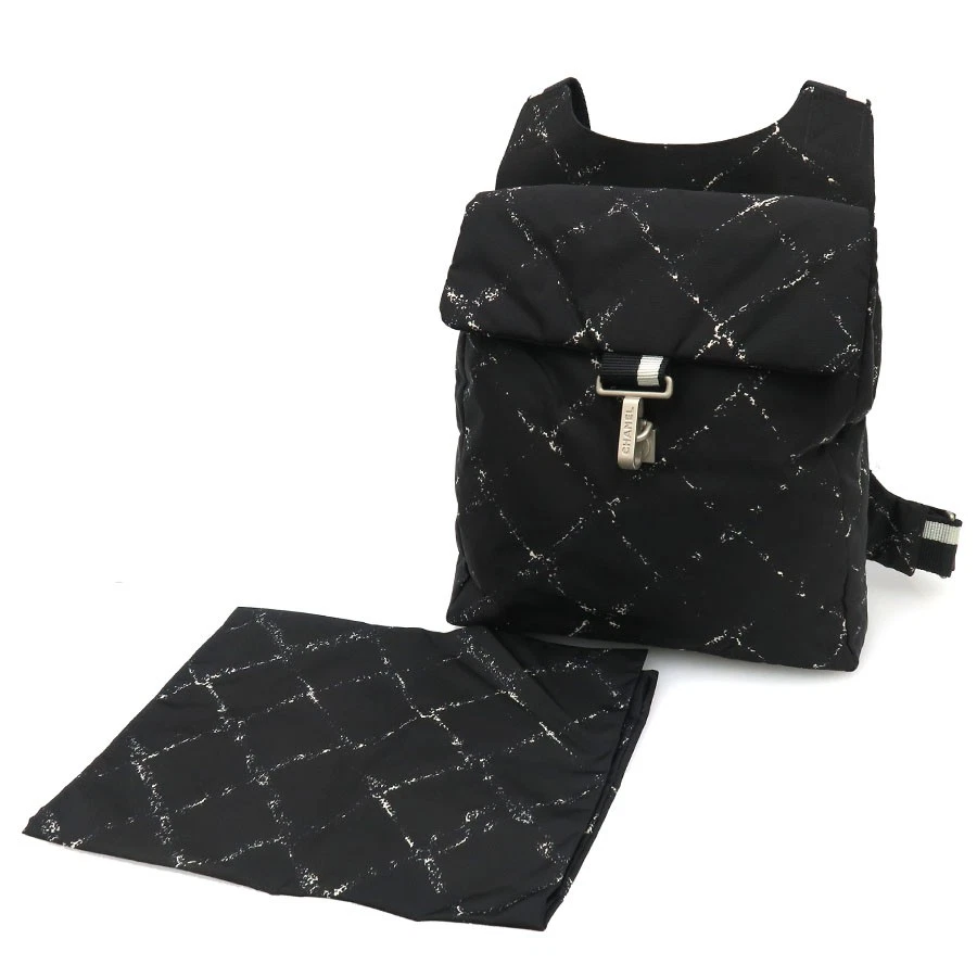 Chanel — Chanel Old Travel Line Backpack Nylon Black Shoulder Bag #SAB16185