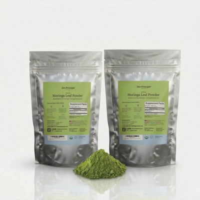 2-Pack Premium Organic Moringa Oleifera Leaf Powder. 100% USDA Certified.