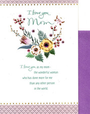 Happy Birthday Mom Purple Flower Bouquet Of Flowers Hallmark Greeting Card
