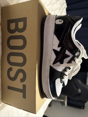 A Bathing Ape Bape Sta Patent Leather Black White (NO BOX)