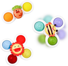 3 Pezzi Spinner per Bambini, Giocattolo Con Ventosa Girevole, Gioco per Seggiolo