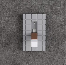 Minecraft Grey Light Switch Cover Plate & Brown Lever Block Design 11.5cms