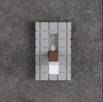 Minecraft Grau Lichtschalter Abdeckplatte & Brauner Hebelblock Design 11,5 cm