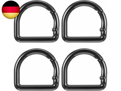 Ymapinc 4 Stück 30mm D Ring Karabiner Schwarz, Metall Schlüsselring Karabiner M