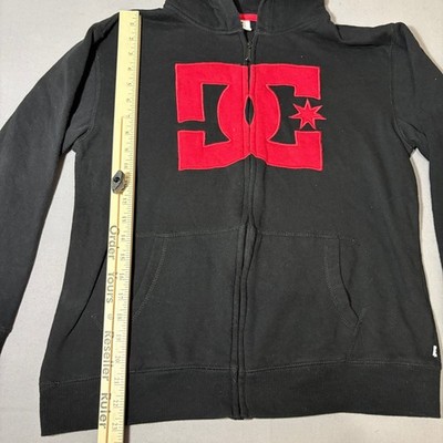スノーボード DC Logo Zip-Up Hoodie Vintage DC Shoes Full Zip Hoodie Boys Size L (14/16) Black Red