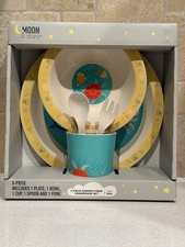 Moon Stars Dinnerware Set Bamboo Fiber BPA FREE 5 Matching Pcs BRAND NEW