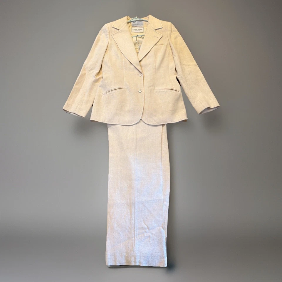 Traje Pantalón De Colección Don Sayres 100% Seda Cintura Alta Pierna Ancha A Medida Talla 12 Alto Foto 2 de 4