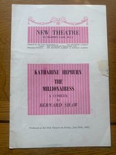 THEATRE PROGRAMME - THE MILLIONAIRESS - NEW THEATRE - 1952 - KATHARINE HEPBURN