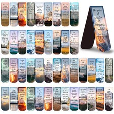 50 Pack Magnetic Christian Bookmark Bible Verse Book Page Markers for Teachers
