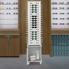 360    Rotating Glasses Storage Display Stand 152p Sunglasses Organizer W/ Wheels